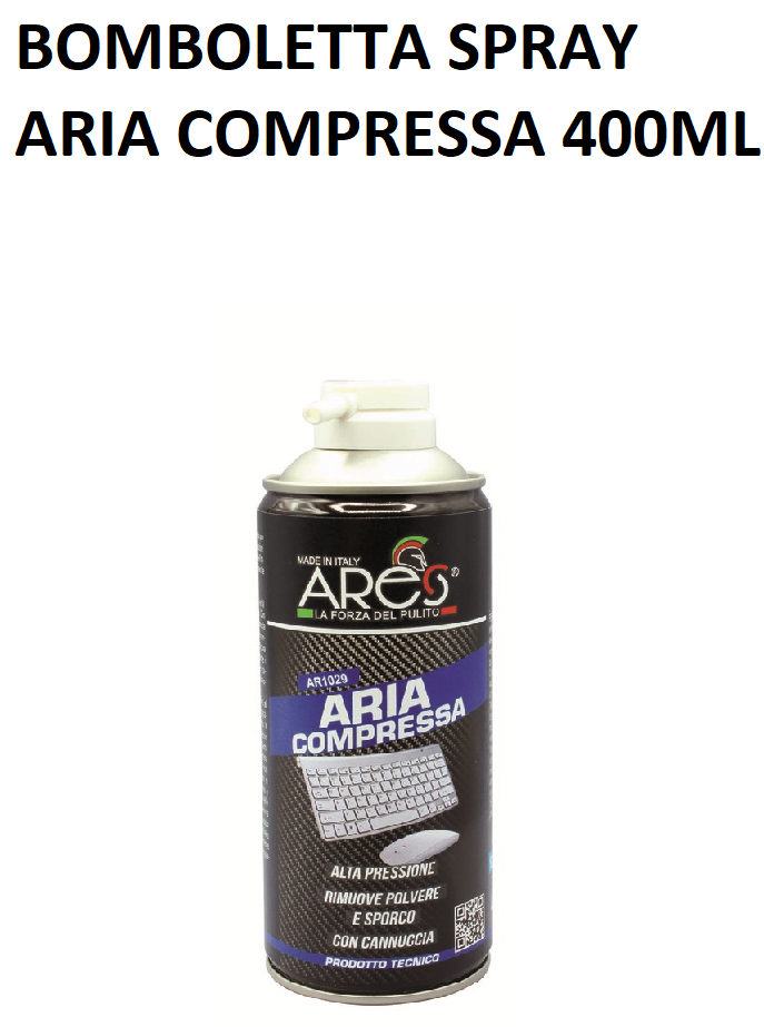 BOMBOLETTA SPRAY ARIA COMPRESSA 400ML CON CONVOGLIATORE ARES