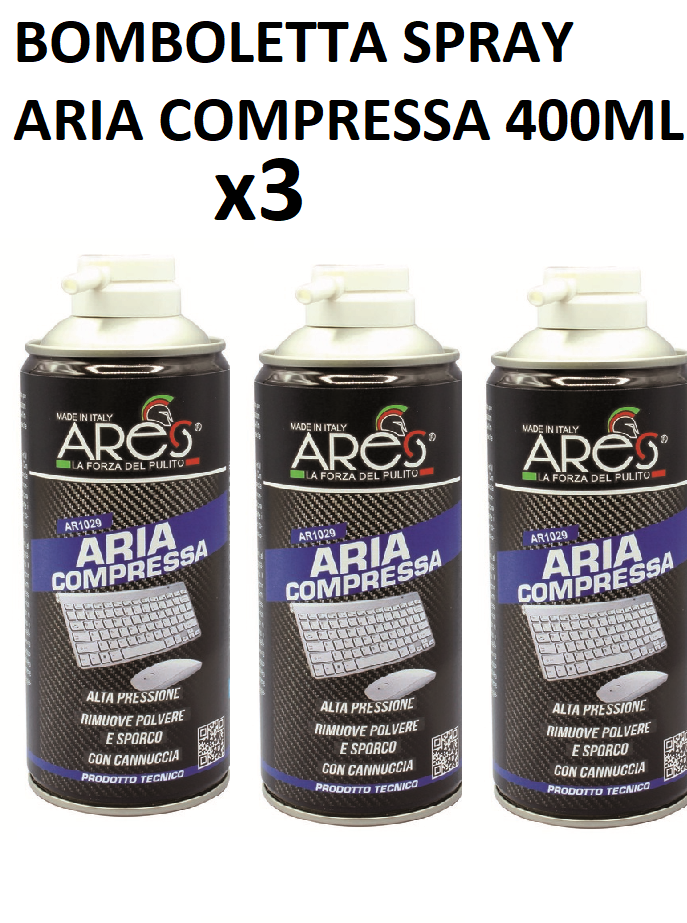 bomariacom02 3 BOMBOLETTE SPRAY ARIA COMPRESSA 400ML CON CONVOGLIATORE ARES